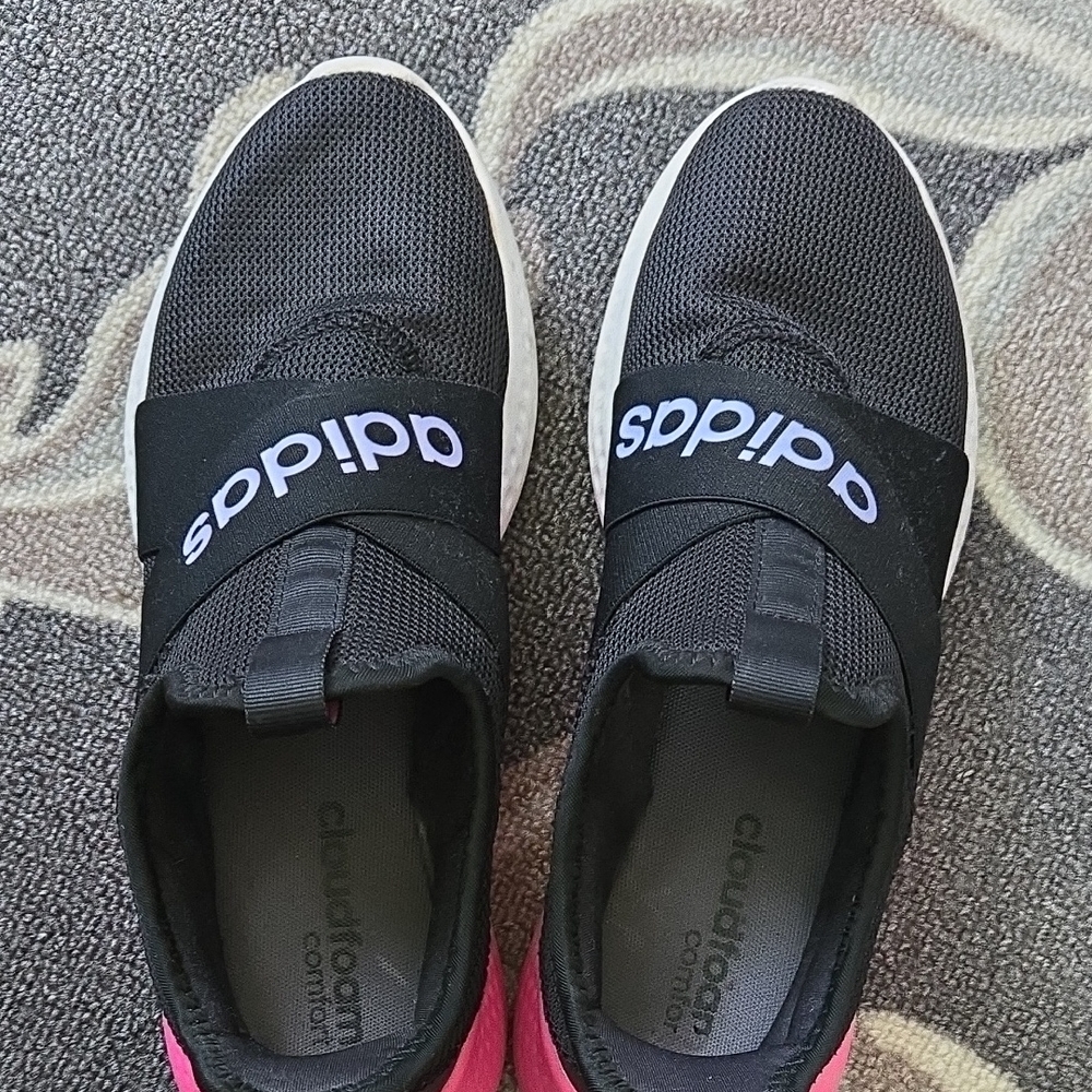 Adidas Black and Pink Cloudfoam Shoes